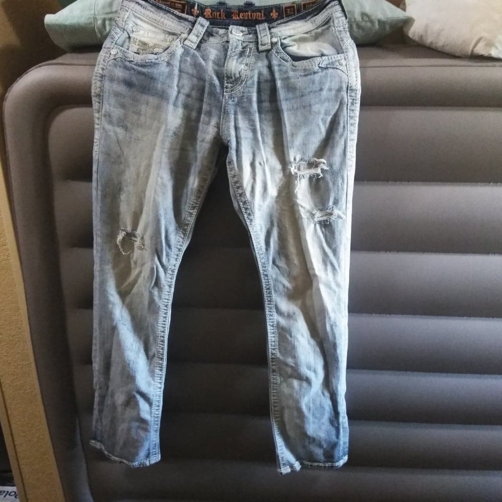 blue rock revival  jeans for sale 34 waist